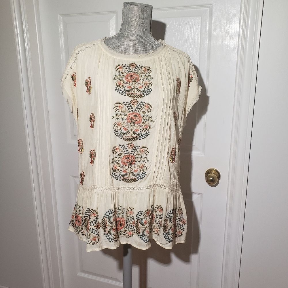 BOGO Sundance Embroidered Peplum Blouse